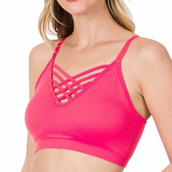 Zenana Outfitters Other - Zenana Lattice Bralette Removable Bra Padding Adjustable Straps sz S/M-L/XL NWOT